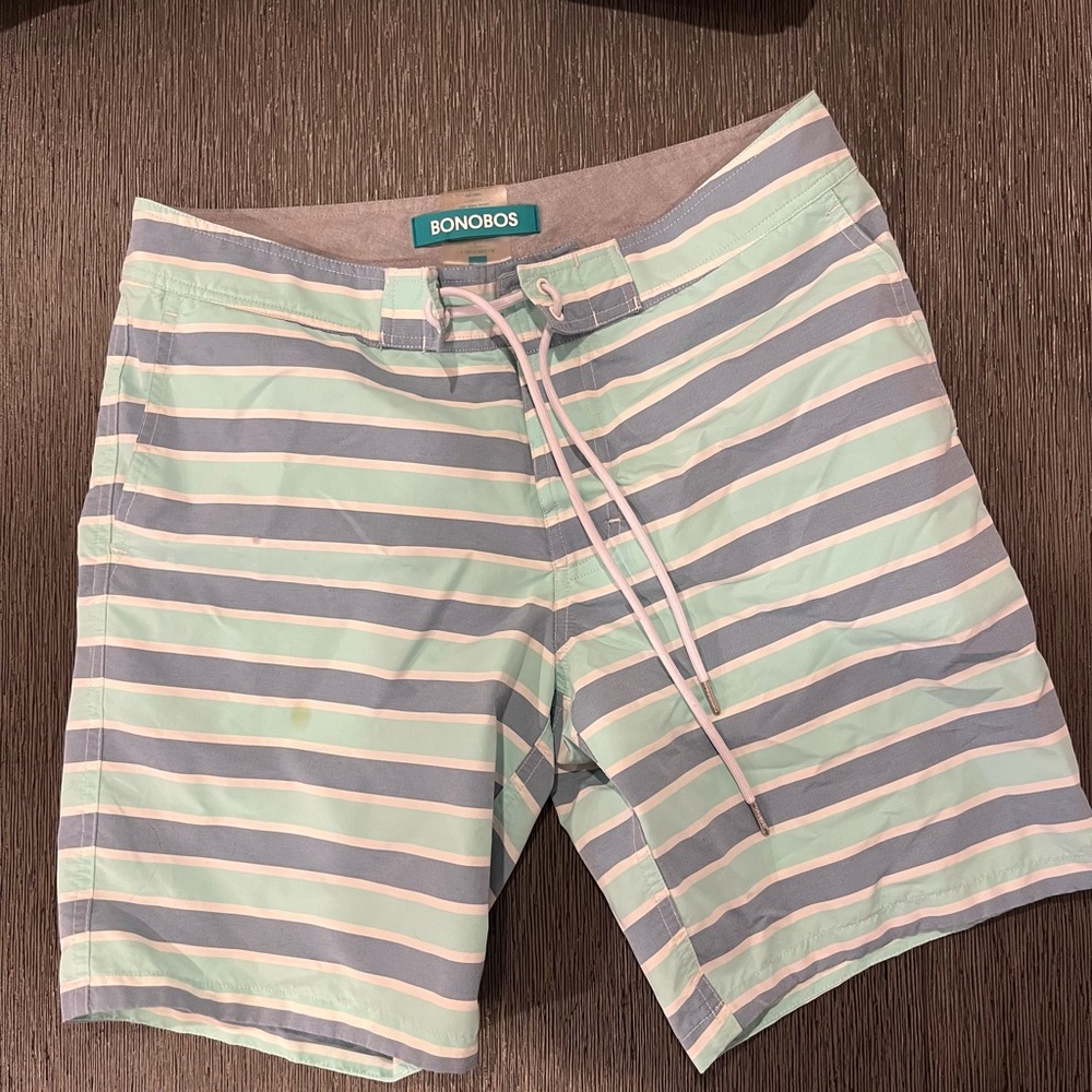 Bonobos Green and Gray Board Shorts Swimwear